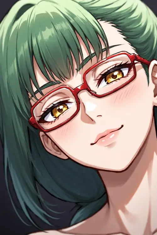 Jujutsu Kaisen — Maki Zenin — Painterly Anime Artwork — Alluring Pre-Shibuya Close-Up Portrait with Glasses Masterpiece