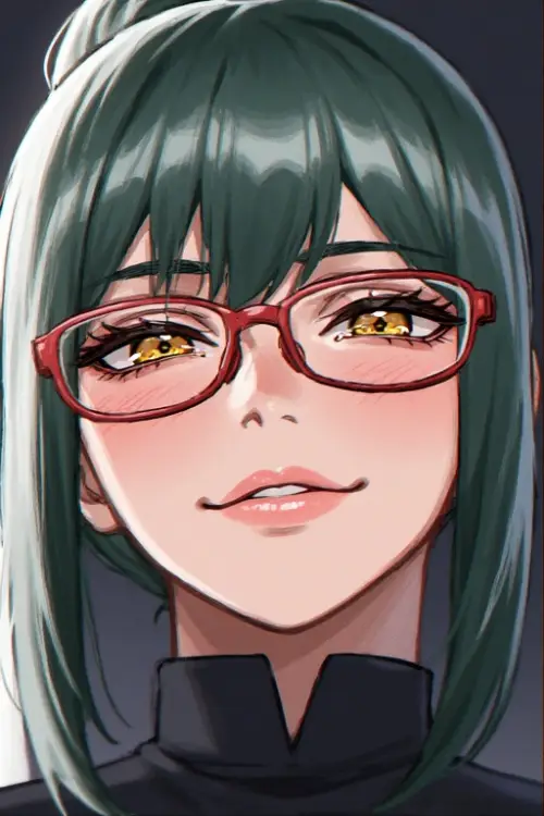 Jujutsu Kaisen — Maki Zenin — Painterly Anime Artwork — Alluring Pre-Shibuya Close-Up Portrait with Glasses Masterpiece