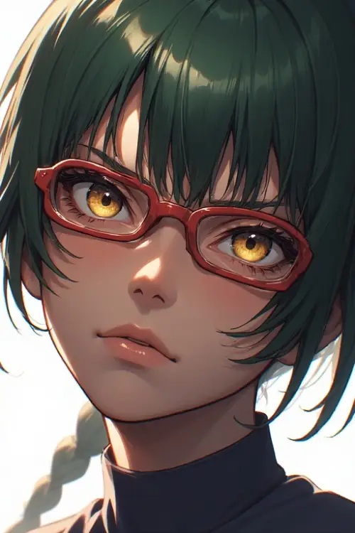 Jujutsu Kaisen — Maki Zenin — Painterly Anime Artwork — Faithful Season 1 Character Sheet Portrait Masterpiece 2