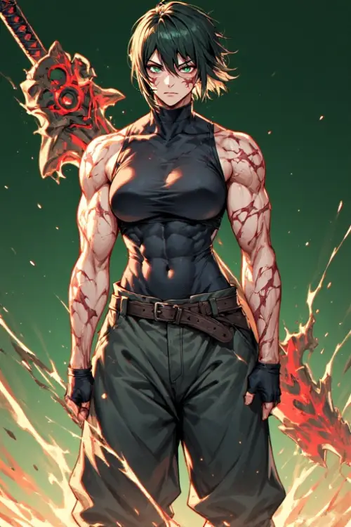 Jujutsu Kaisen — Maki Zenin — Painterly Anime Artwork — Awakened Post-Shibuya Combat Stance with Cursed Tool Masterpiece